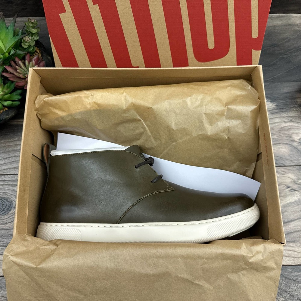 ❌SOLD❌NIB FitFlop Zackery 11 44 Forest Green Chukka Boots Leather - Picture 9 of 11